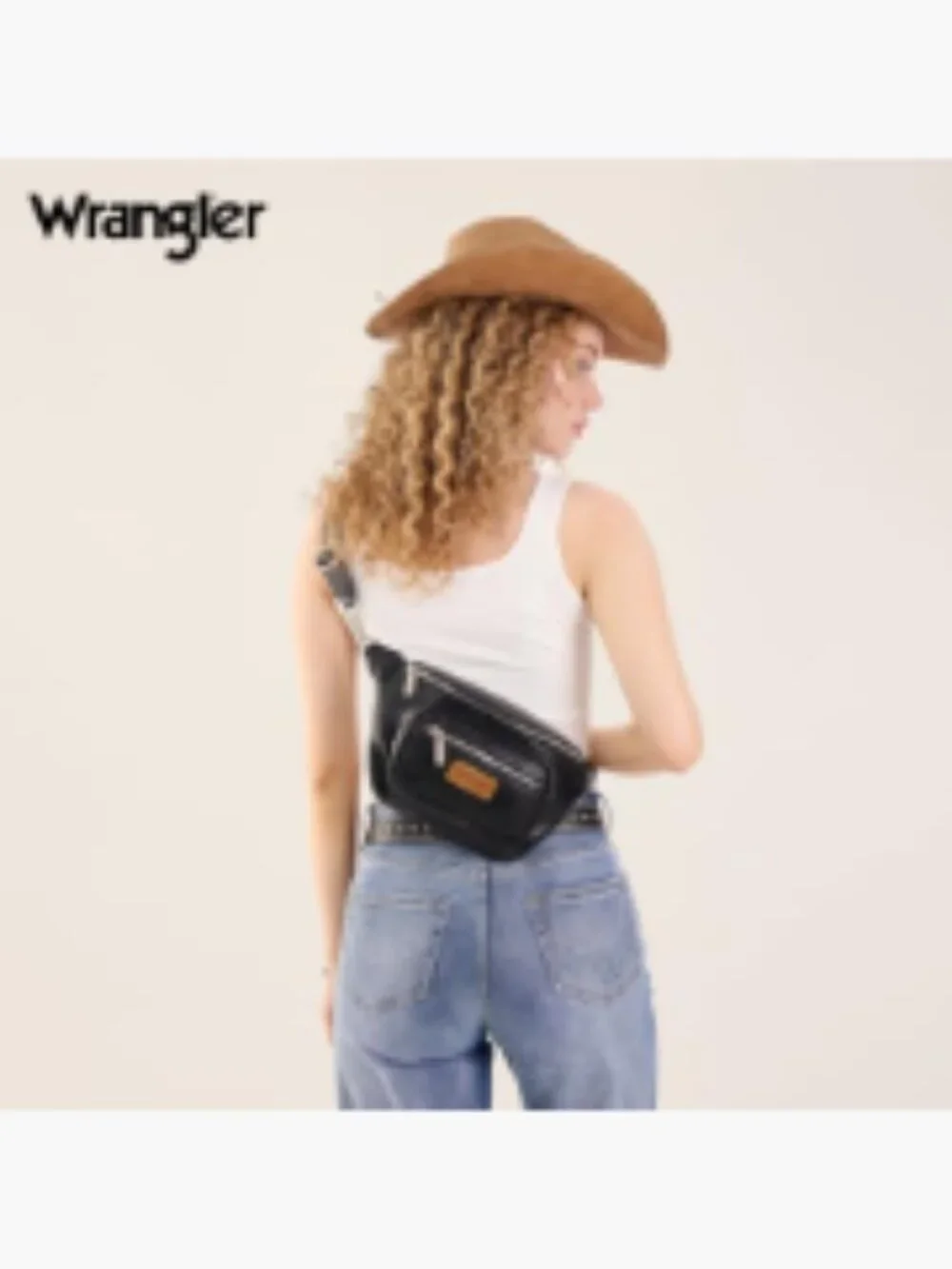 Wrangler Faux Leather Fanny Pack Crossbody Belt Bag Multi Zippered Pockets
